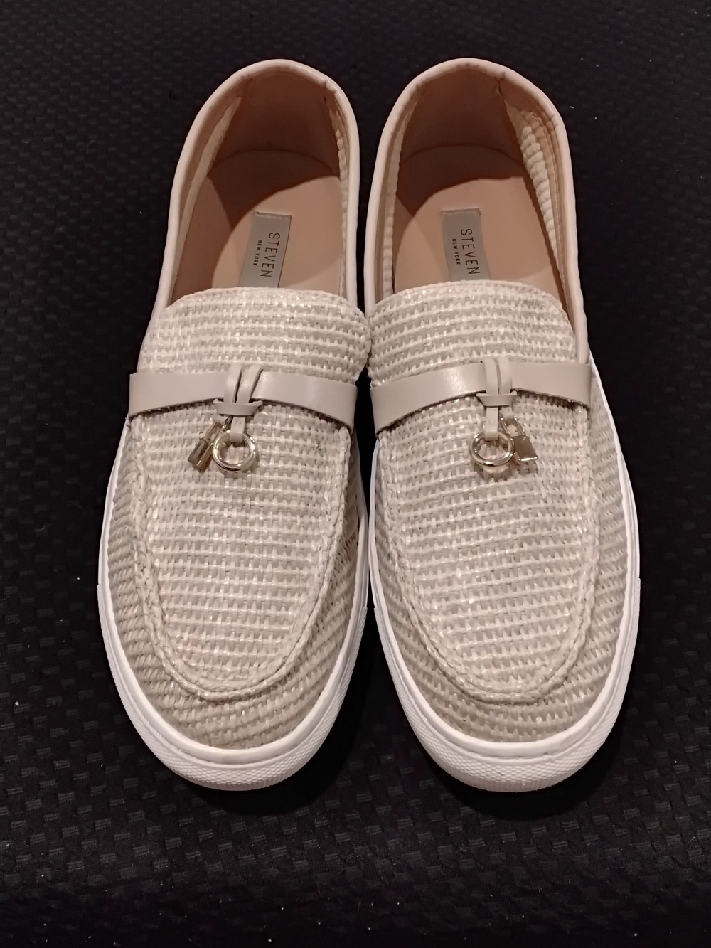 Steven New York Kiana Woven Cream/Beige Loafers size 11